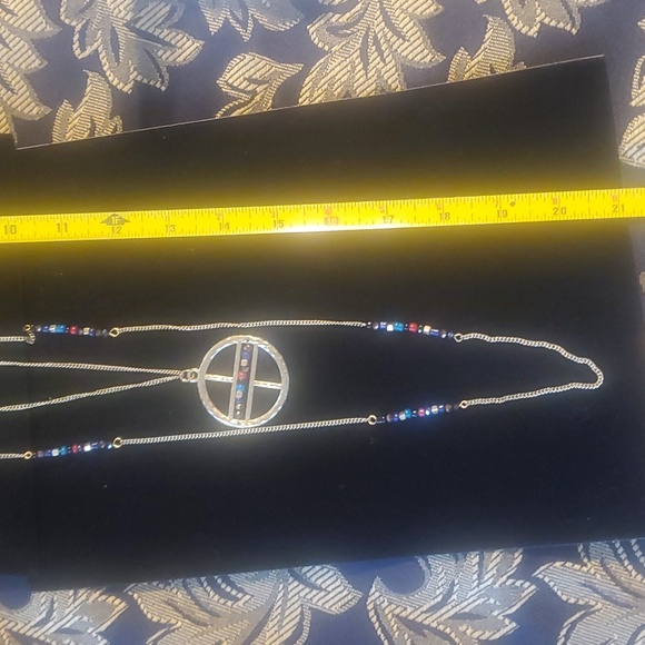 Double chain necklace with matching earings - Picture 4 of 4